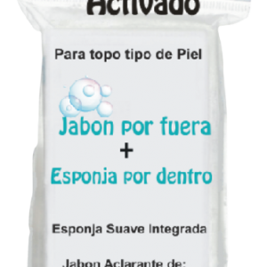 esponja con jabón carbón activado