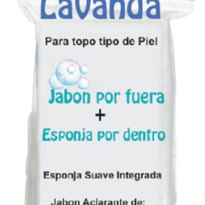 esponja con jabón lavanda